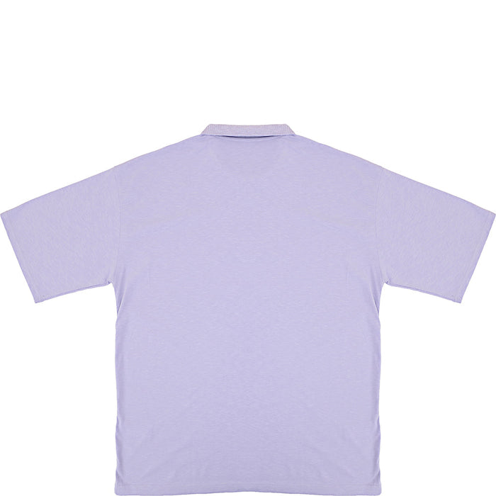 Farah Men's Lilac Costello Zip Cotton Polo Shirt