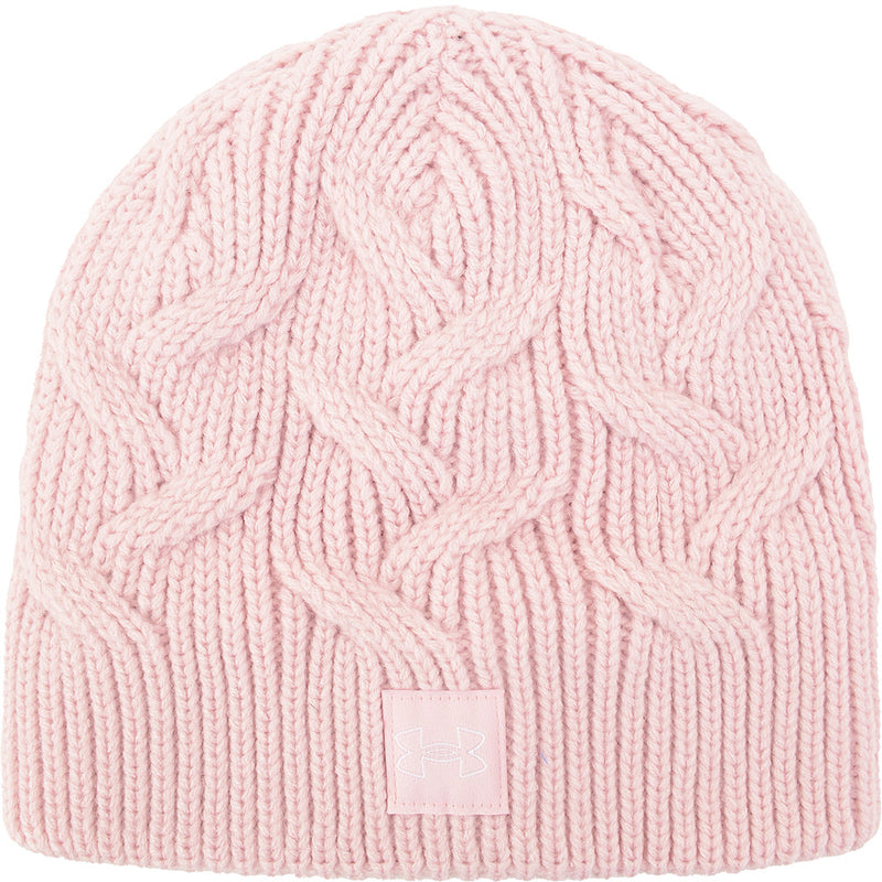 Under Armour Women's Pink Halftime Cable Knit Beanie