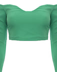 Vesper Women's Green Sweetheart Bardot Top Co-Ord