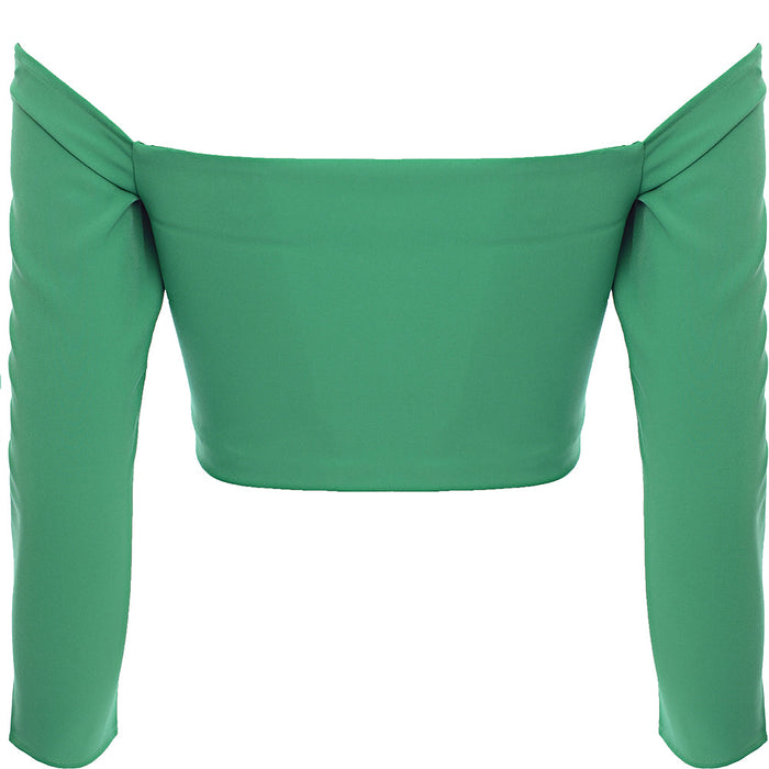 Vesper Women's Green Sweetheart Bardot Top Co-Ord