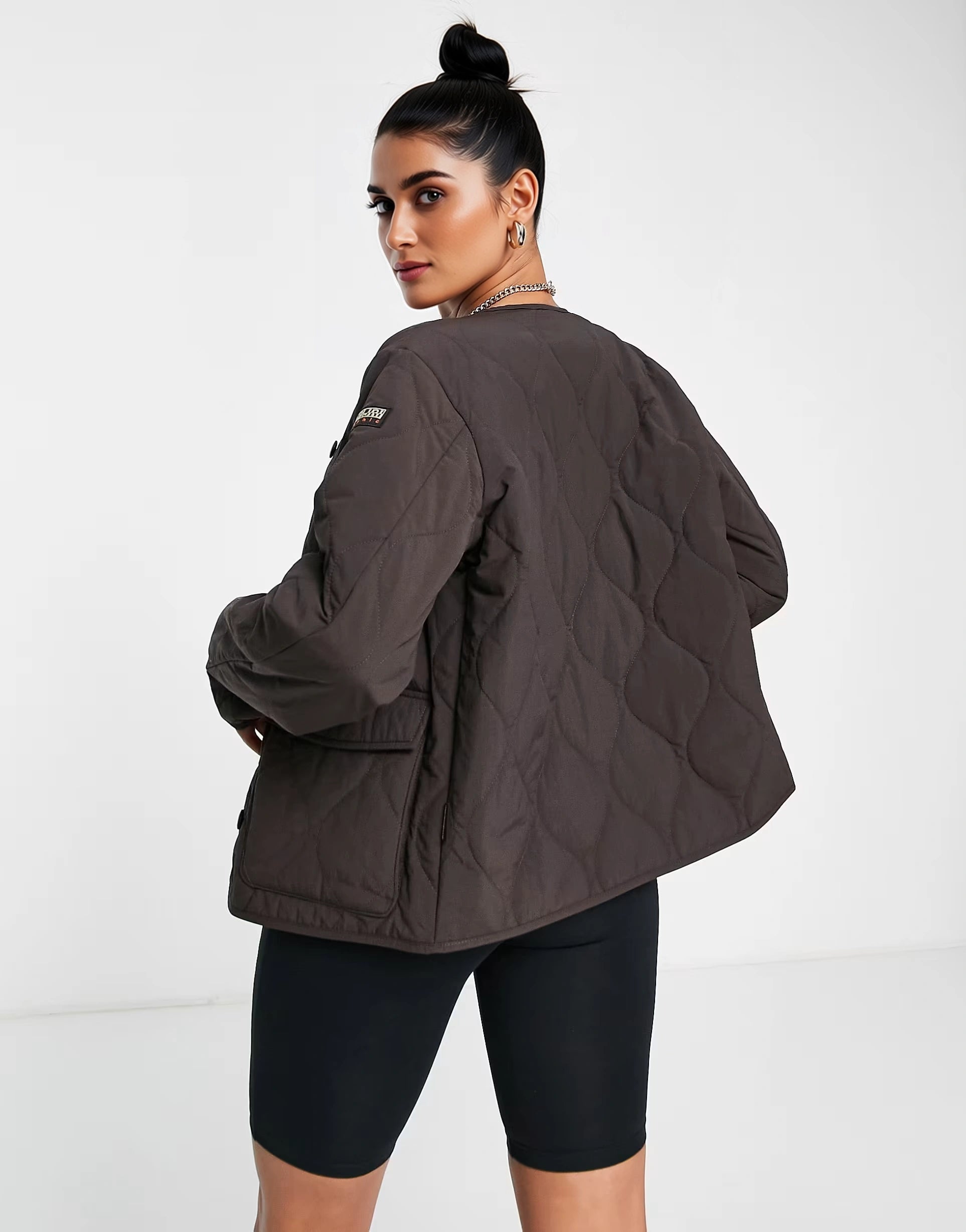 Napapijri Womens A-Weather Quilted Liner Jacket In Brown