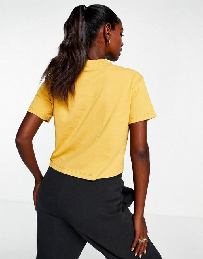 Womens Napapijri Box Logo Crop T-Shirt In Yellow