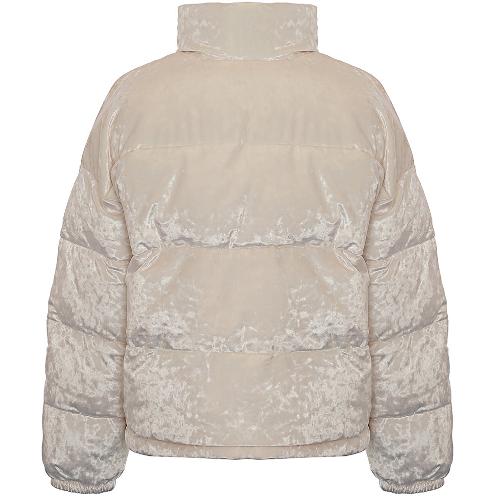 Napapijri Women's White Belay Velvet Puffer Jacket