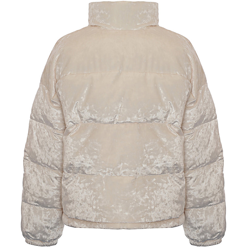 Napapijri Women's White Belay Velvet Puffer Jacket