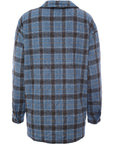 Daisy Street Womens Blue Check Shacket