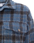 Daisy Street Womens Blue Check Shacket