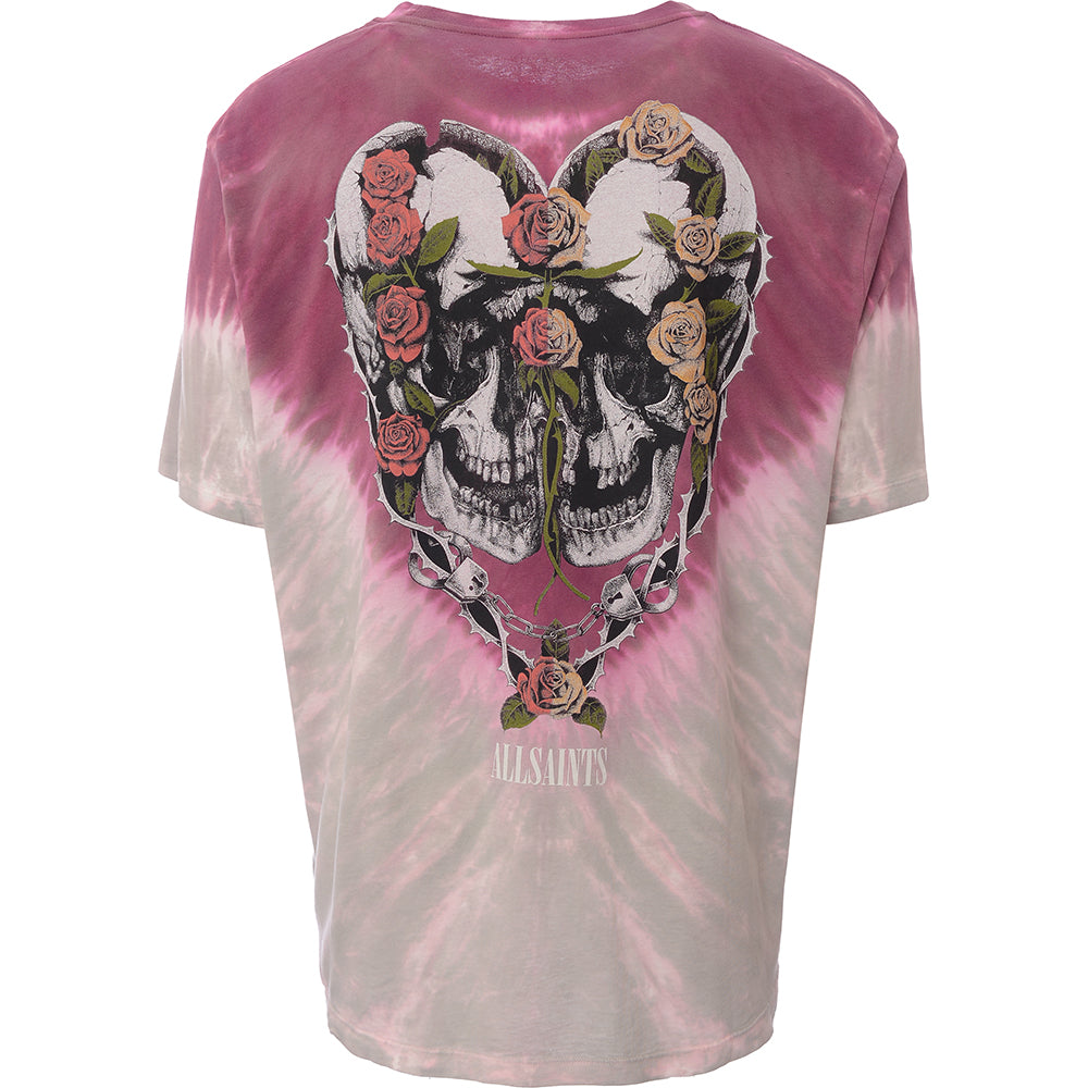 AllSaints Men's Pink Danny Heart Logo T-Shirt