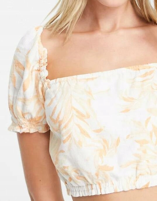 Abercrombie & Fitch Womens Ruched Crop Top in Floral Print