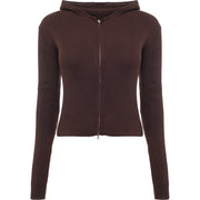 Daisy Street Women's Brown Zip Up Knit Cardigan