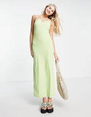 Weekday Womens Nina Halter Midi Dress In Green