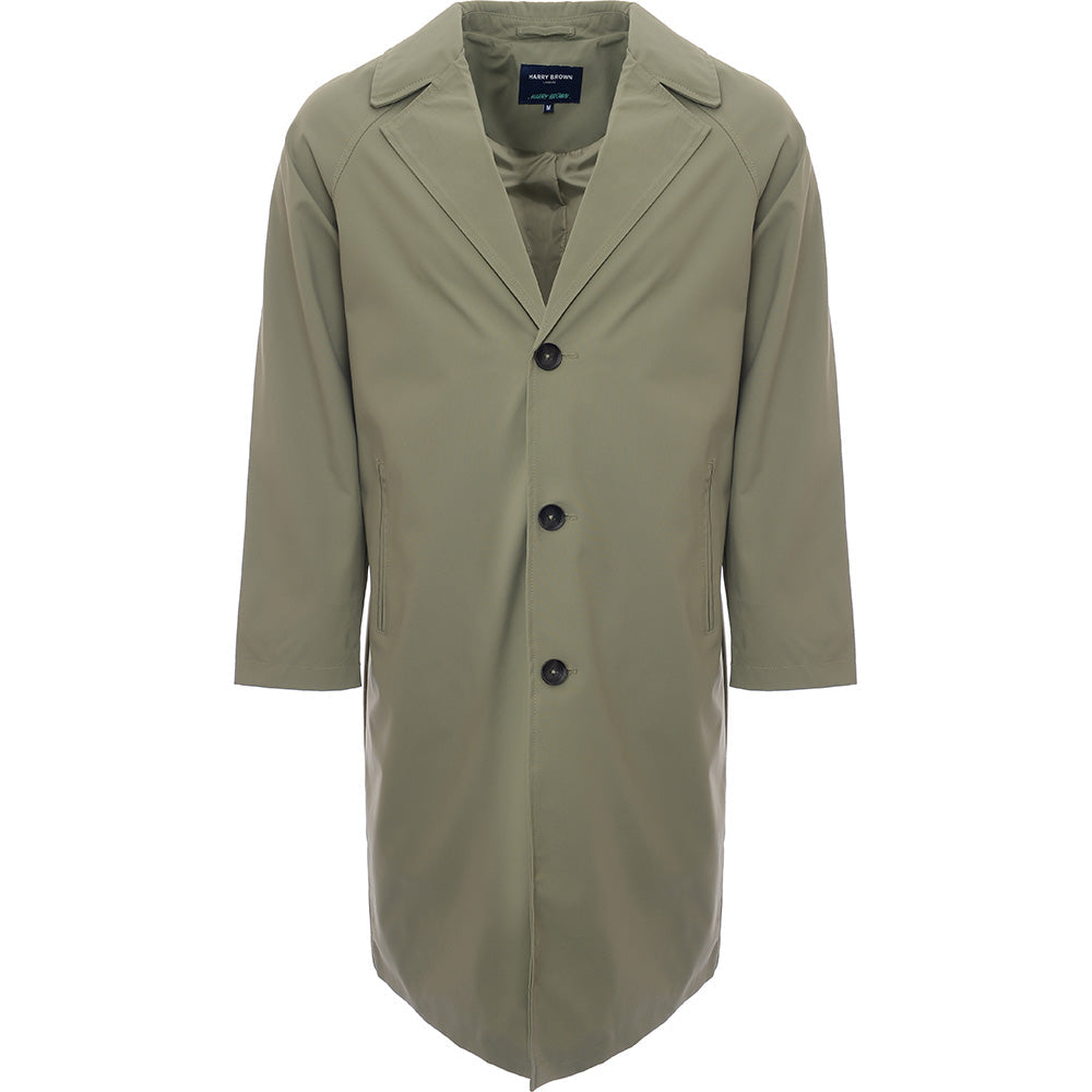 Harry Brown Men's Light Green Oversized Mac Coat