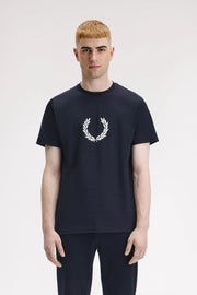 Mens Fred Perry Laurel Wreath T-Shirt in Blue