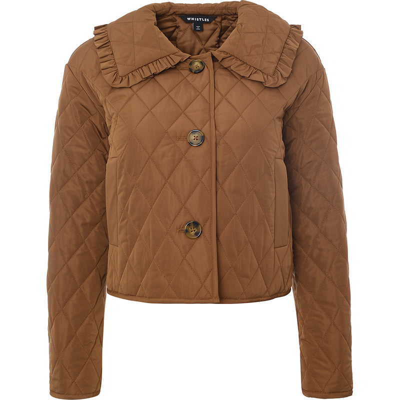 Whistles Women's Brown Quilted Jacket