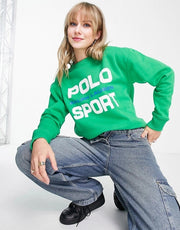 Womens Polo Sport Ralph Lauren Long Sleeve Logo Sweatshirt in Green