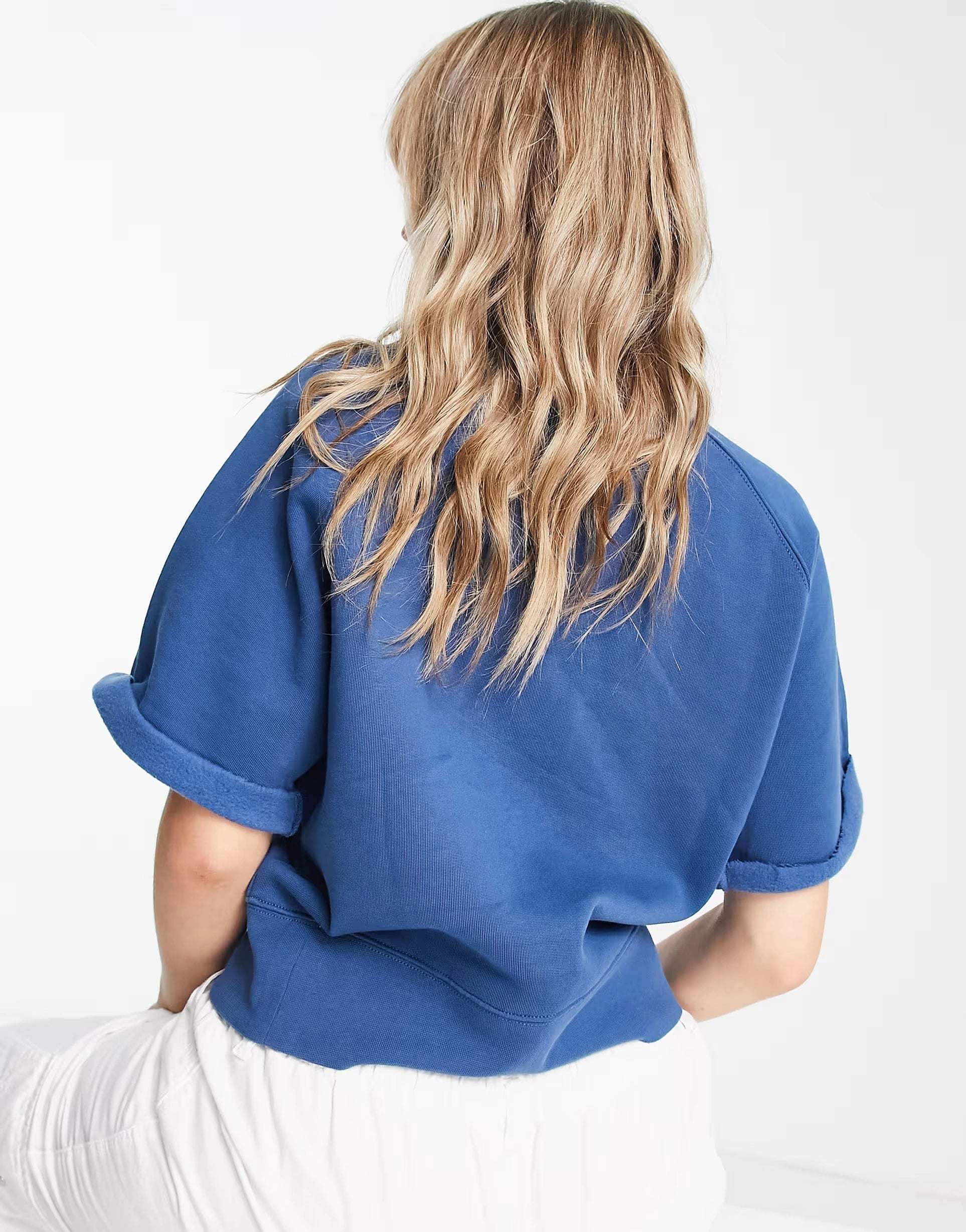 Womens Polo Ralph Lauren Co-Ord Lounge Short Sleeve Logo Sweatshirt in Indigo