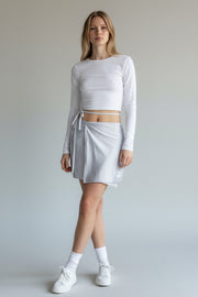 Puma Womens Wrap Detail Mini Skirt in Pastel Grey