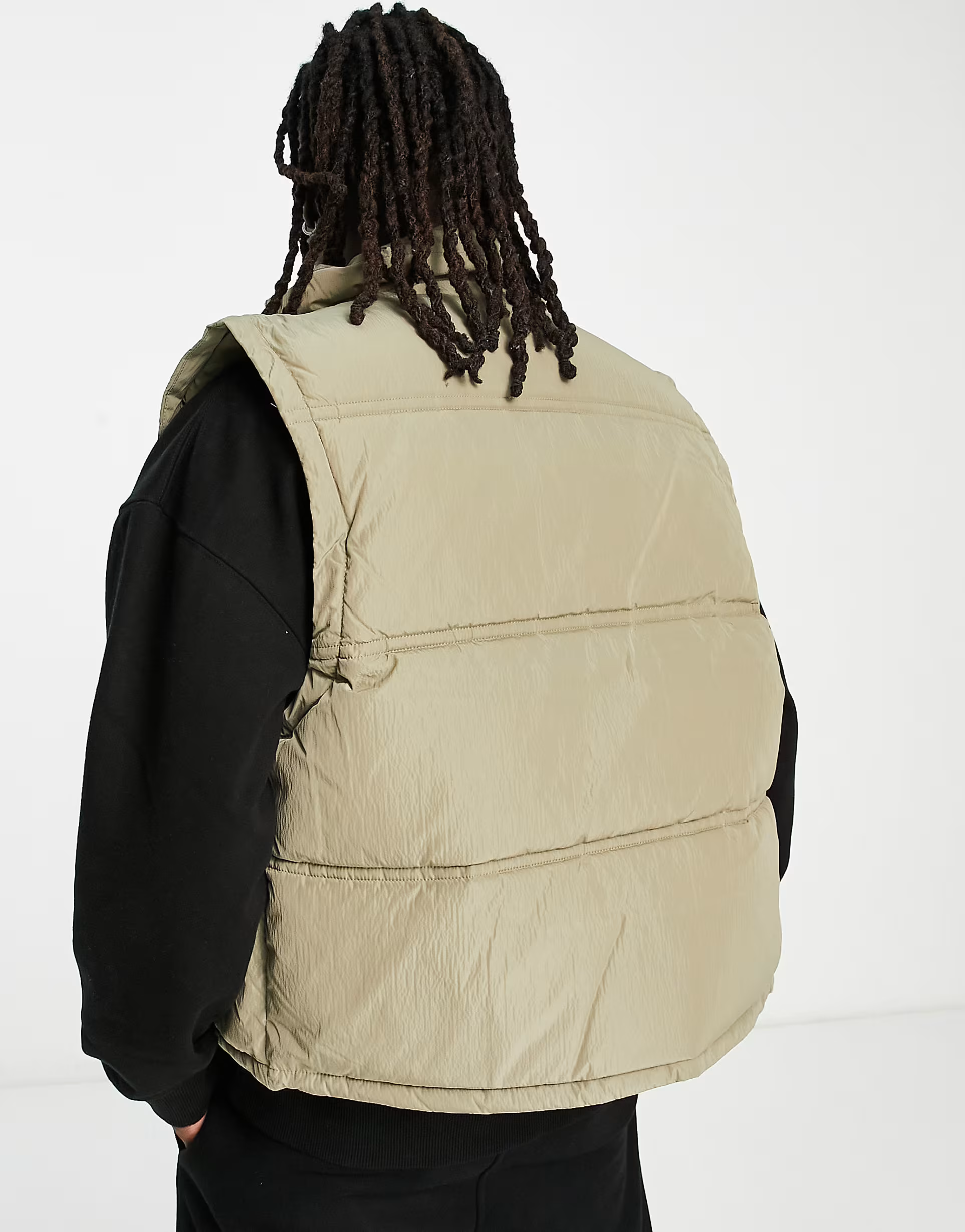 Hiit Mens Oversized Puffer Gilet in Charcoal