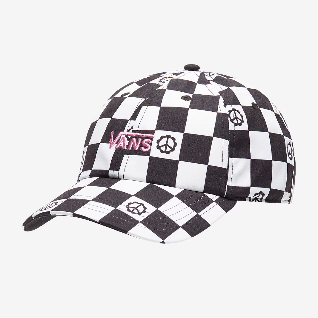 Vans Womens Court Side Checkerboard Cap In Black