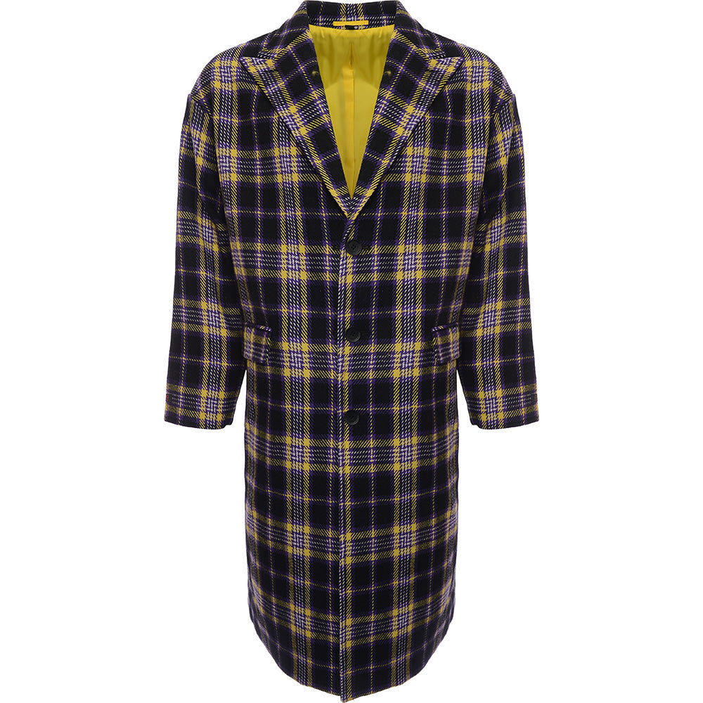 Devils Advocate Men's Multi Longline Checked Coat