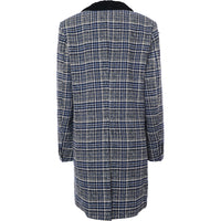 Devils Advocate Men's Black Longline Checked Coat