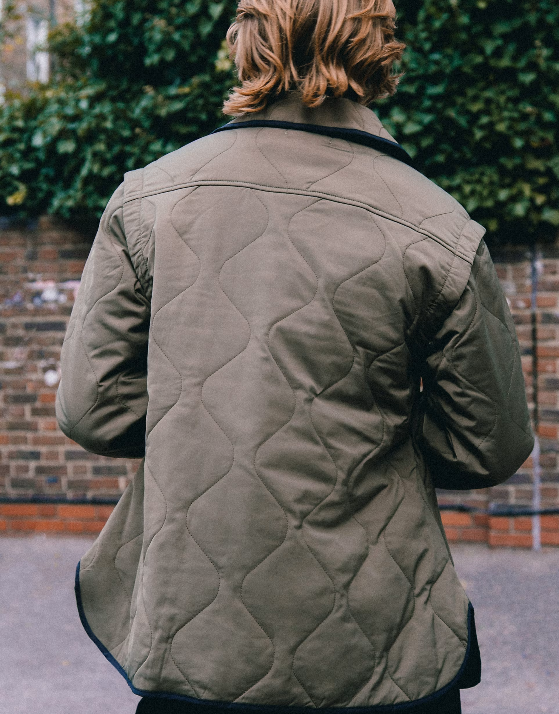 Labelrail Womens X Notion Unisex Padded Detachable Sleeve Swing Jacket in Khaki