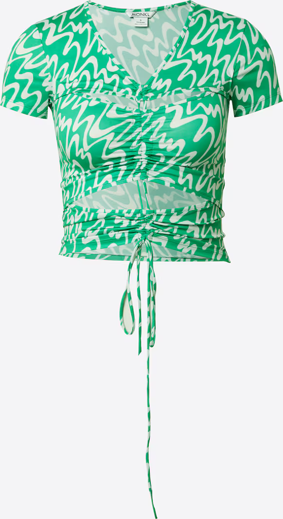 Monki Womens Cut Out Top With Halter Detail Top In Green
