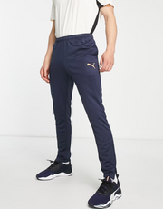 Mens Puma Team Rise Poly Training Joggers in Navy
