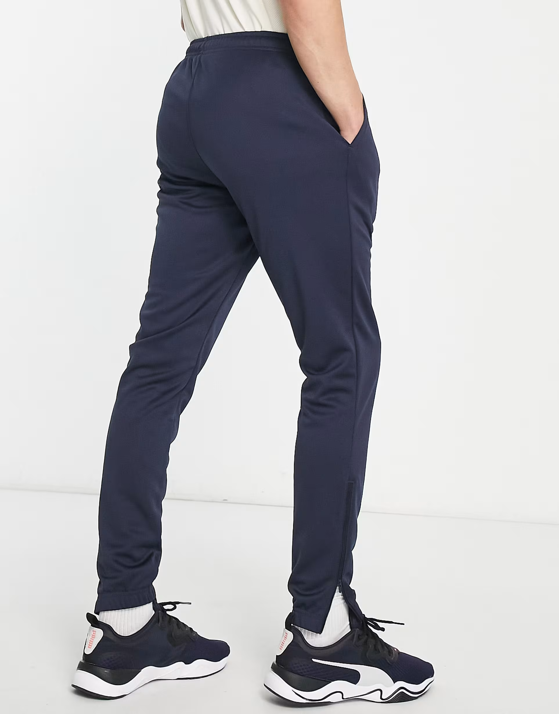 Mens Puma Team Rise Poly Training Joggers in Navy