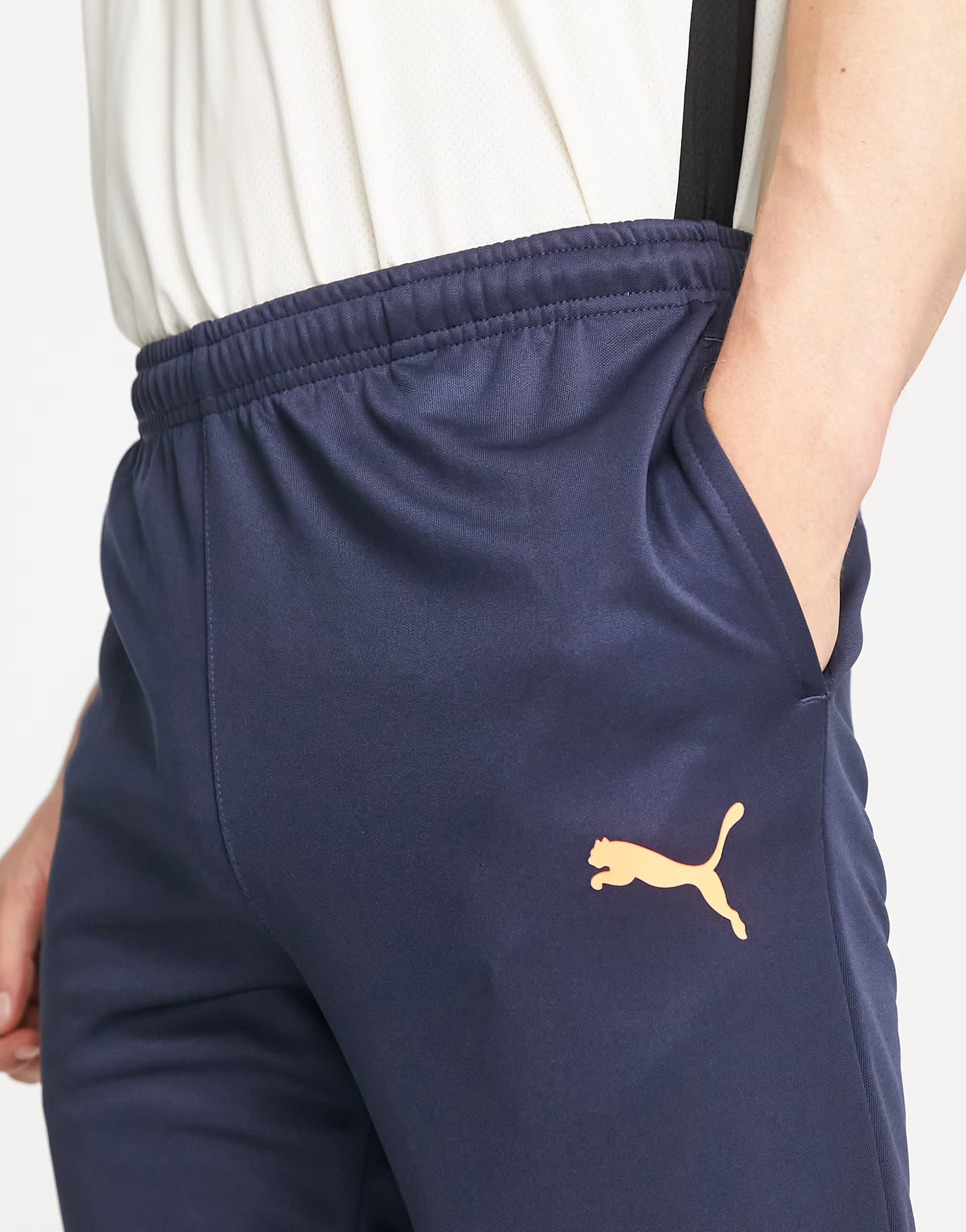 Mens Puma Team Rise Poly Training Joggers in Navy