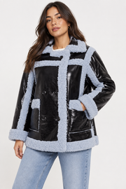 Urban Bliss Womens Bonded Faux Leather Coat In Black