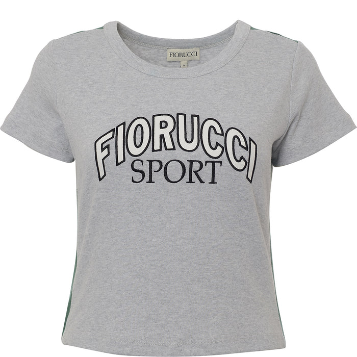 Fiorucci Women's Grey Sport Crop T-Shirt with Logo