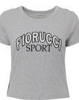 Fiorucci Women's Grey Sport Crop T-Shirt with Logo