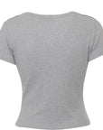 Fiorucci Women's Grey Sport Crop T-Shirt with Logo