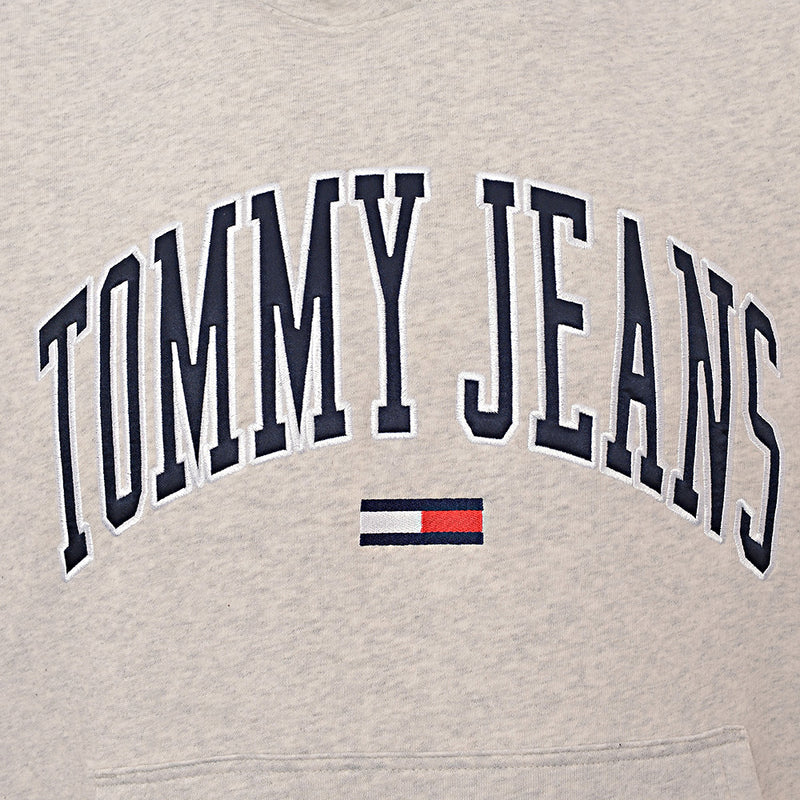 Tommy Jeans Women's Oversized Collegiate Logo Vest Hoodie in Grey