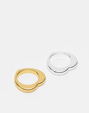 Mango Womens Mixed Metal Two Pack Rings In Multi