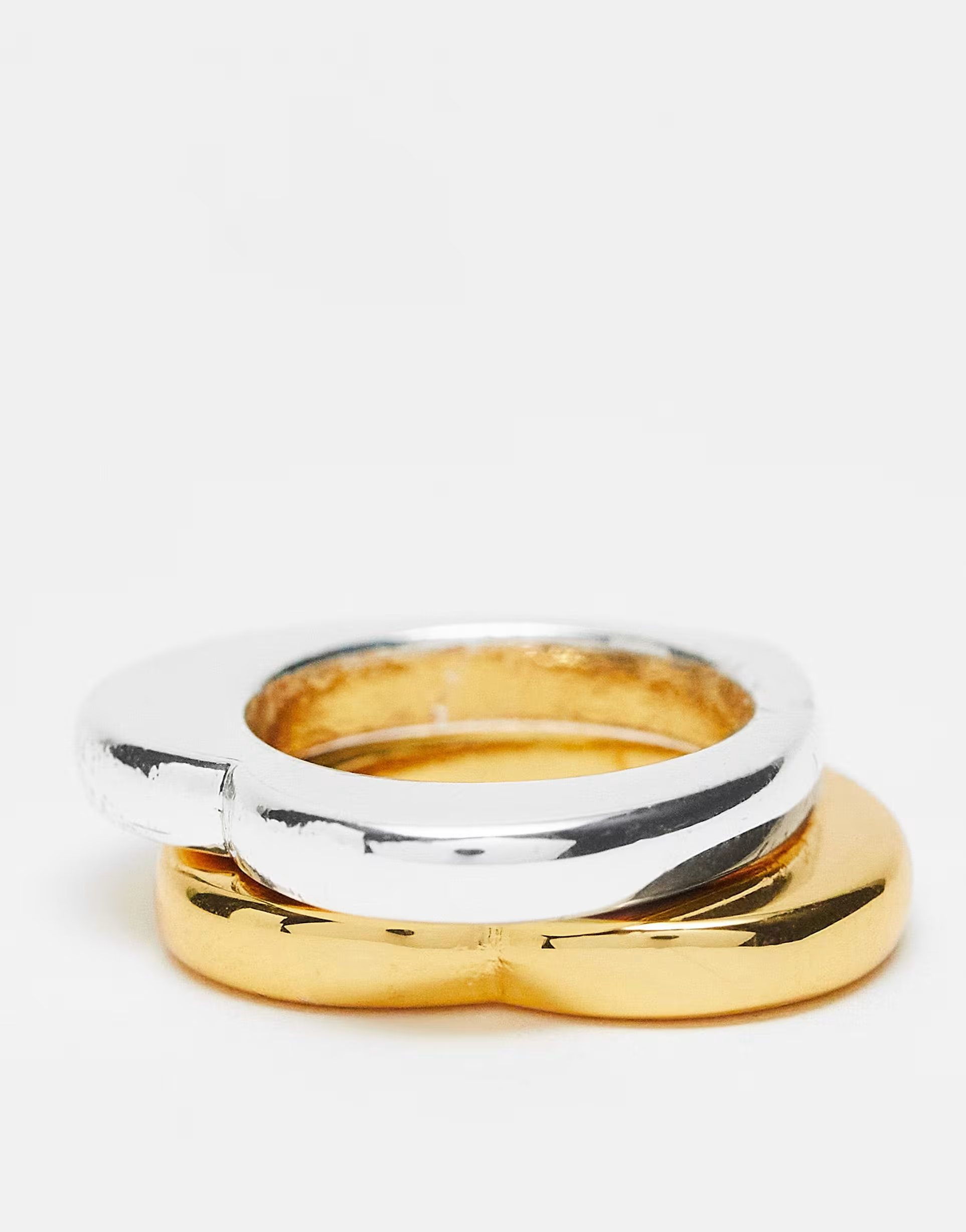 Mango Womens Mixed Metal Two Pack Rings In Multi