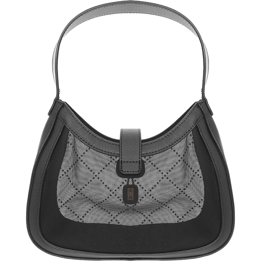 Skinnydip Women's Black Mesh Monogram Shoulder Bag