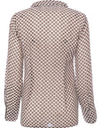 Abercrombie & Fitch Womens Brown Sheer Shirt with Checkerboard