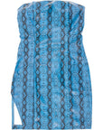 Missyempire Womens Bandeau Side Spilt Mini Dress In Blue Leather Look Snakeprint