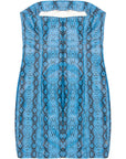 Missyempire Womens Bandeau Side Spilt Mini Dress In Blue Leather Look Snakeprint
