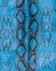 Missyempire Womens Bandeau Side Spilt Mini Dress In Blue Leather Look Snakeprint