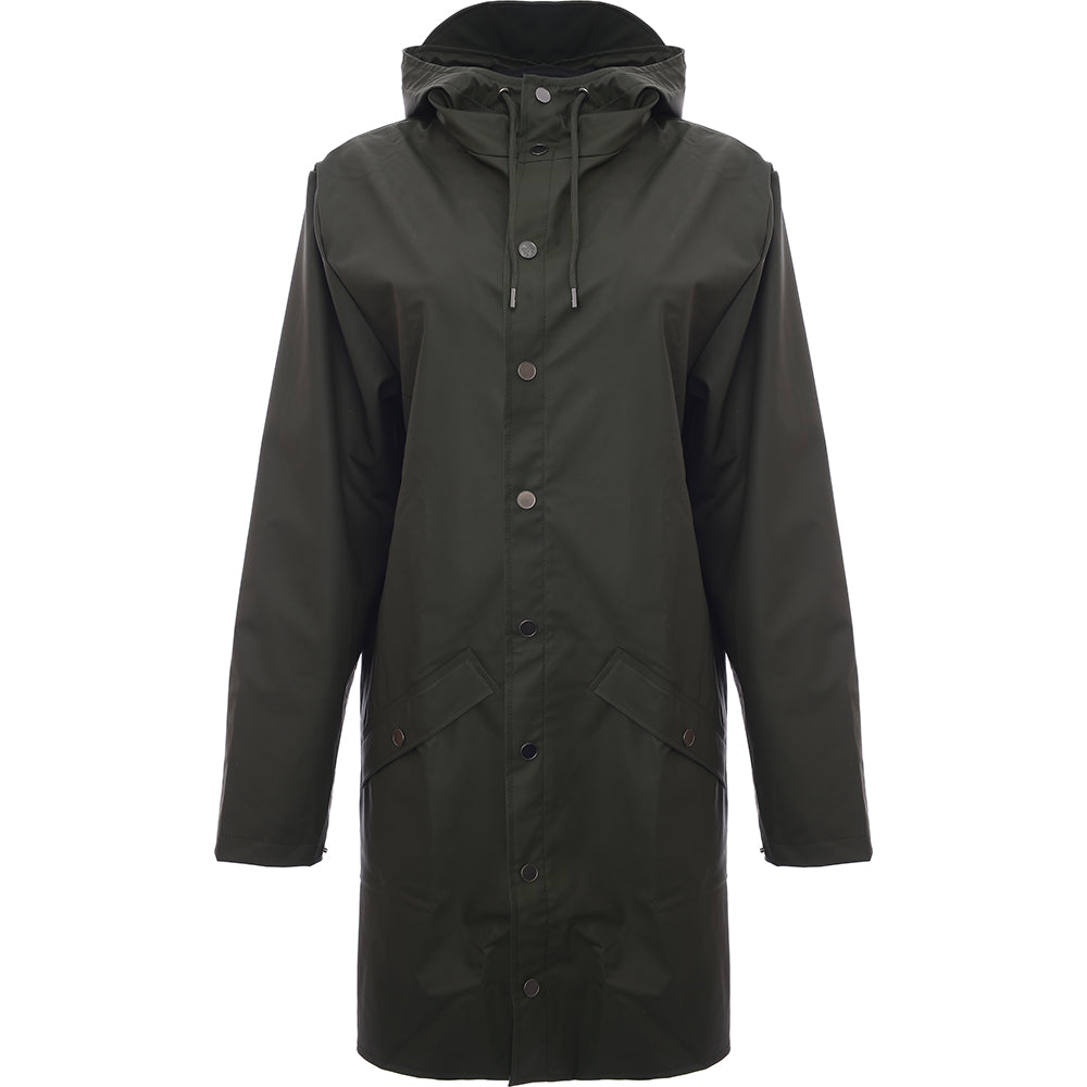 Rains Mens Green 12020 Long Jacket