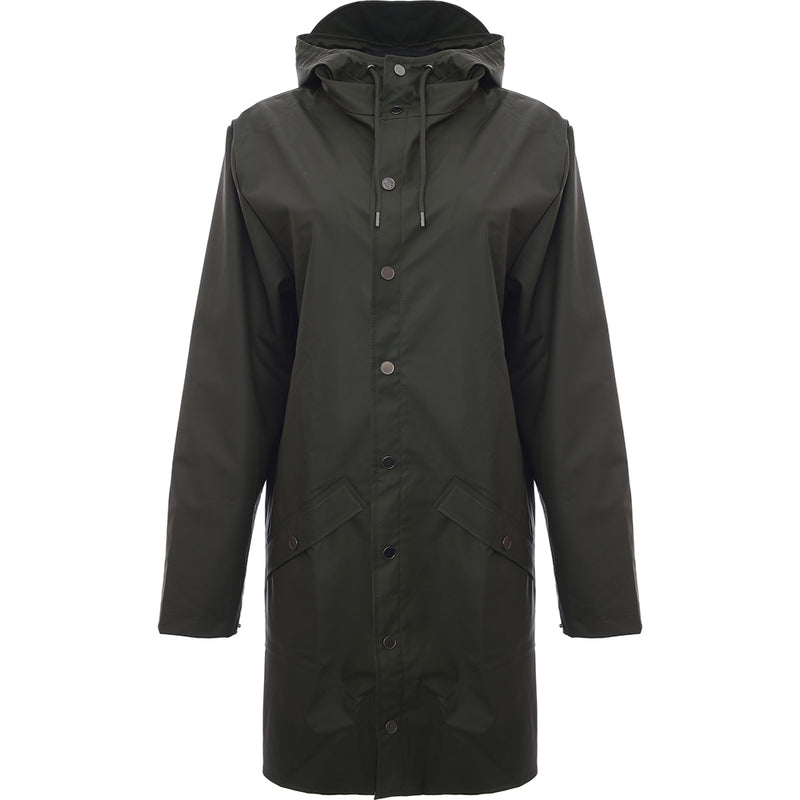 Rains Mens Green 12020 Long Jacket