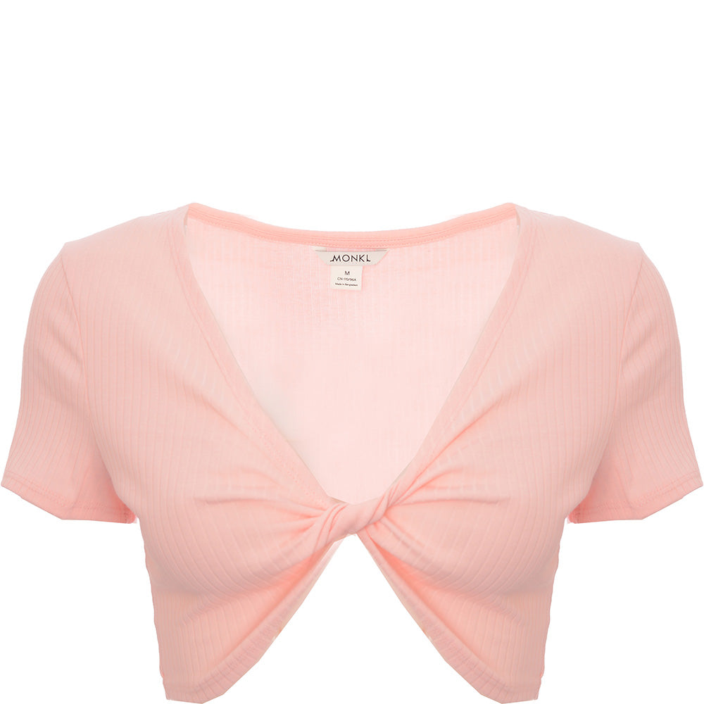 Monki Womens Pink Twist Front Top