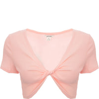 Monki Womens Pink Twist Front Top