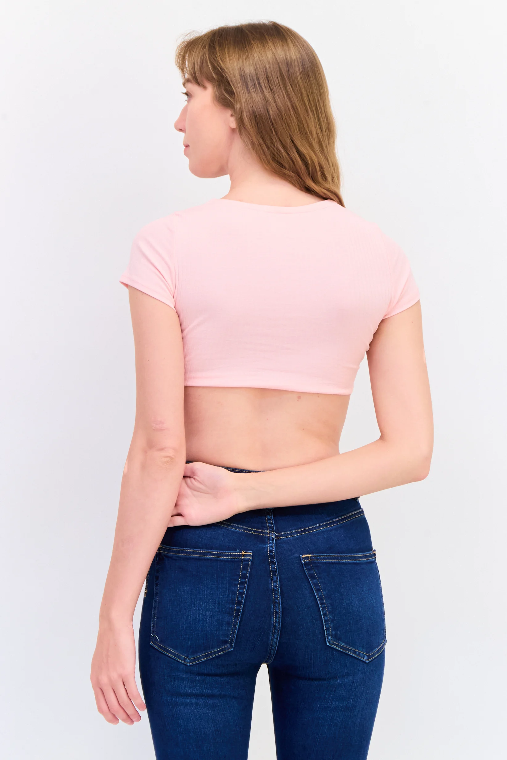 Monki Womens Twist Front Top In Pink