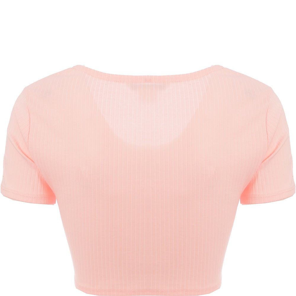 Monki Womens Pink Twist Front Top