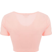 Monki Womens Pink Twist Front Top