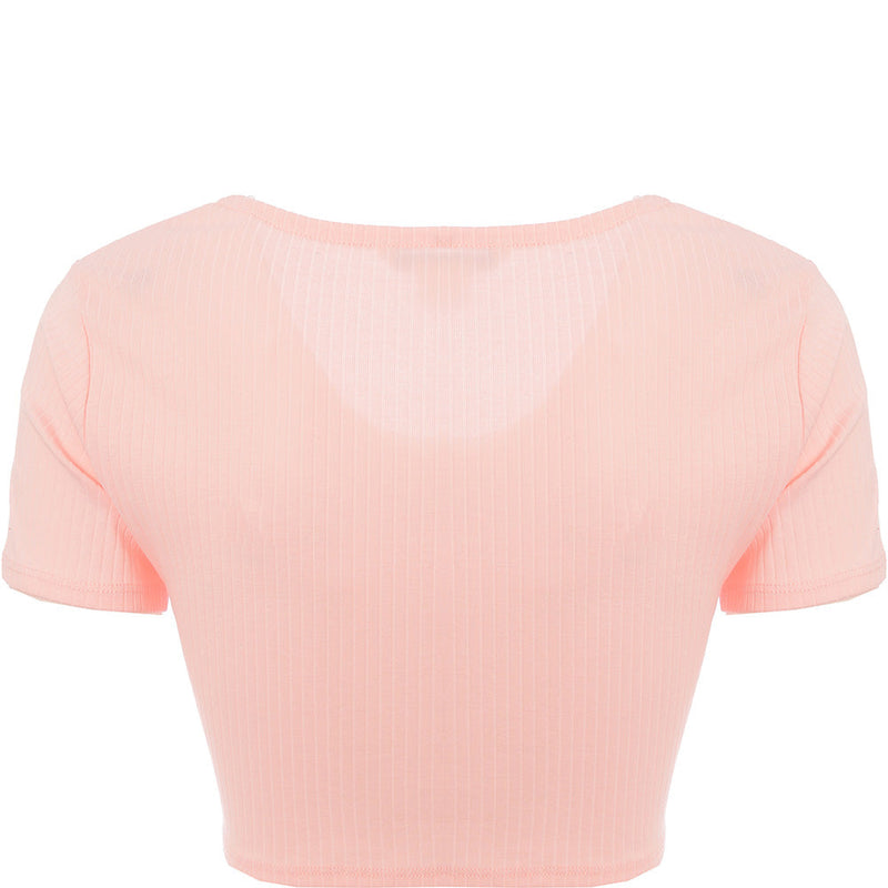 Monki Womens Pink Twist Front Top