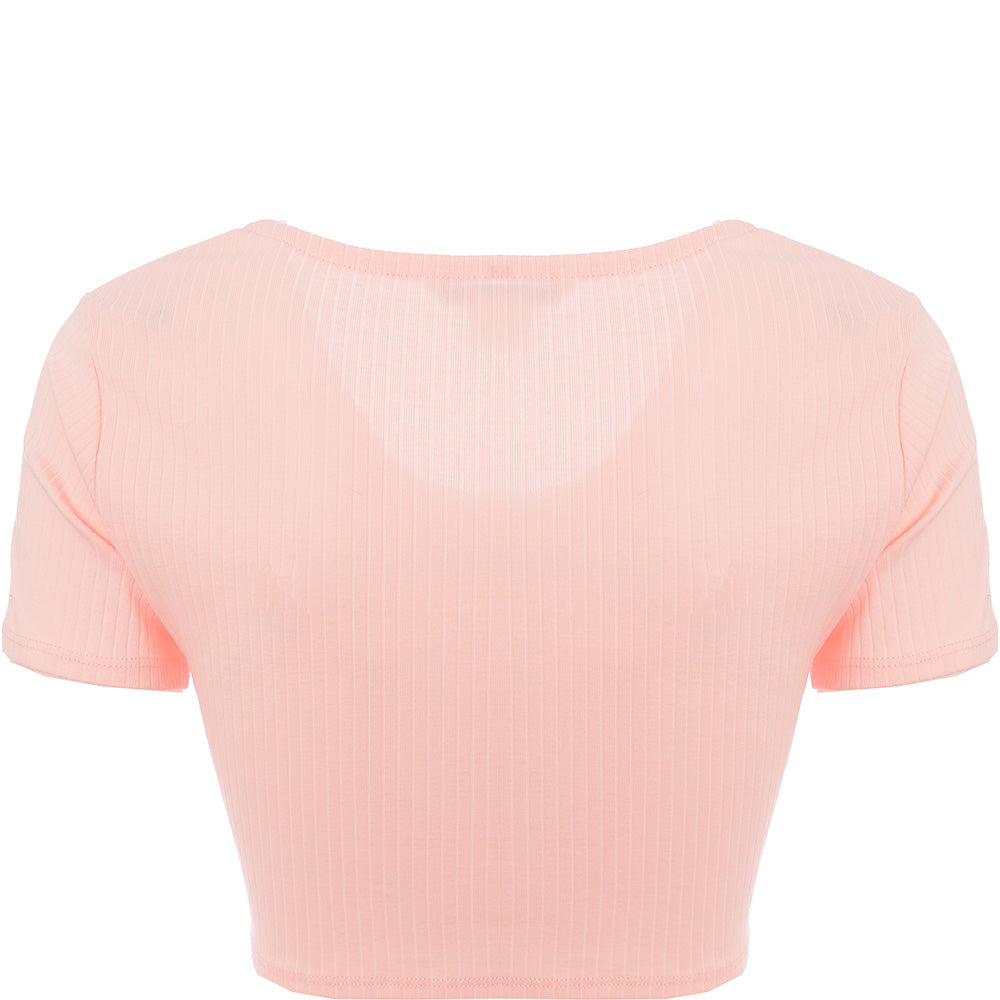 Monki Womens Twist Front Top In Pink